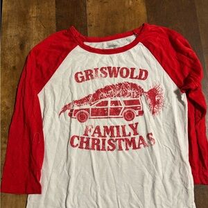 Ripple Junction Griswold Family Christmas Red and White Long Sleeve Tee